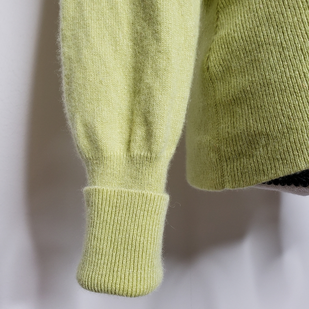 Vintage Sweater Cardigan Small Cashmere Marshall Fields Green Crewneck - Picture 4 of 15